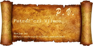 Petróczi Vilmos névjegykártya